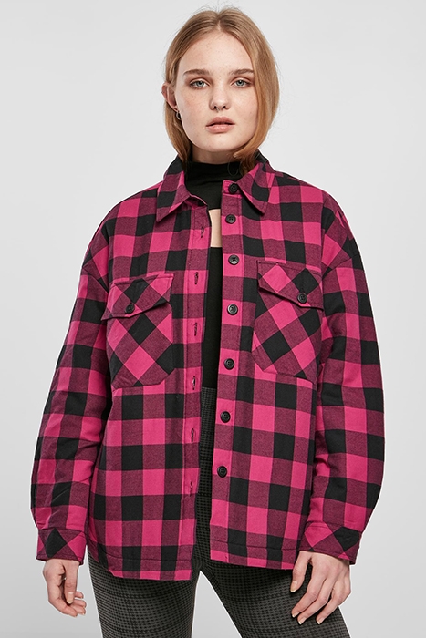 LADIES FLANELL PADDED OVERSHIRT WILDVIOLET/BLACK 2