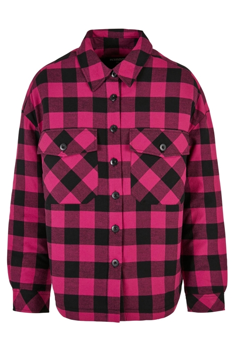 LADIES FLANELL PADDED OVERSHIRT WILDVIOLET/BLACK 1
