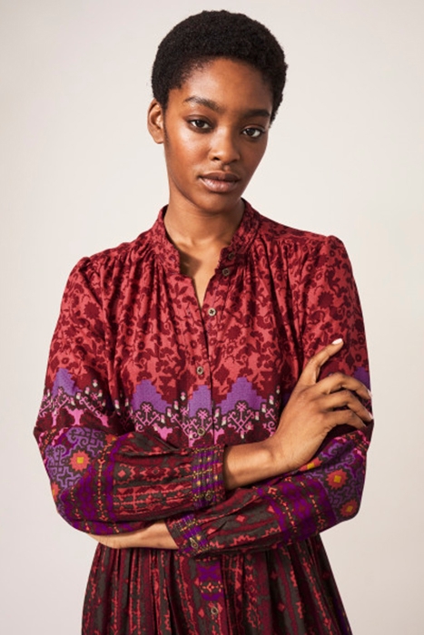 MIRABEL ECO VERO MINI DRESS PLUM 2