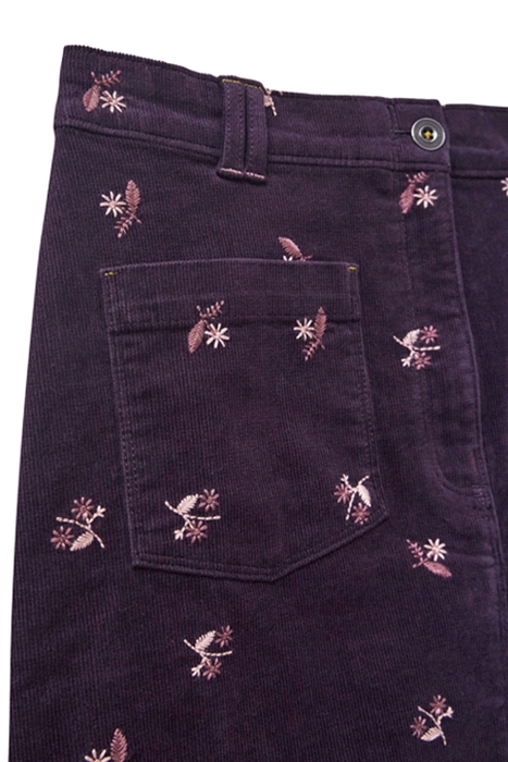 MELODY EMBROIDERED CORD SKIRT PURPLE 4