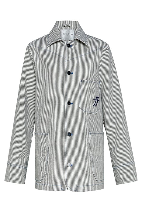 DÉLAVÉ INDACO STRIPE WORKER JACKET STRIPE 1