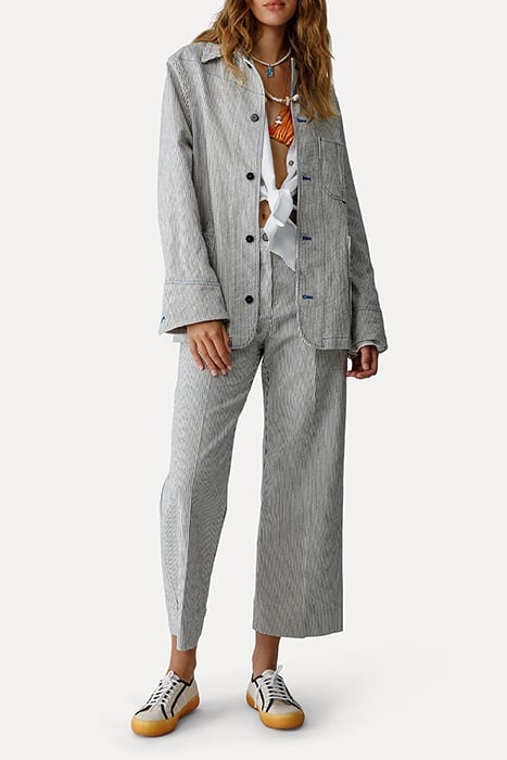 DÉLAVÉ INDACO STRIPE WORKER JACKET STRIPE 4