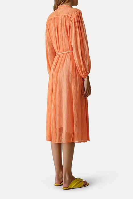 COTTON LENO BELTED DRESS ORANGINA 3