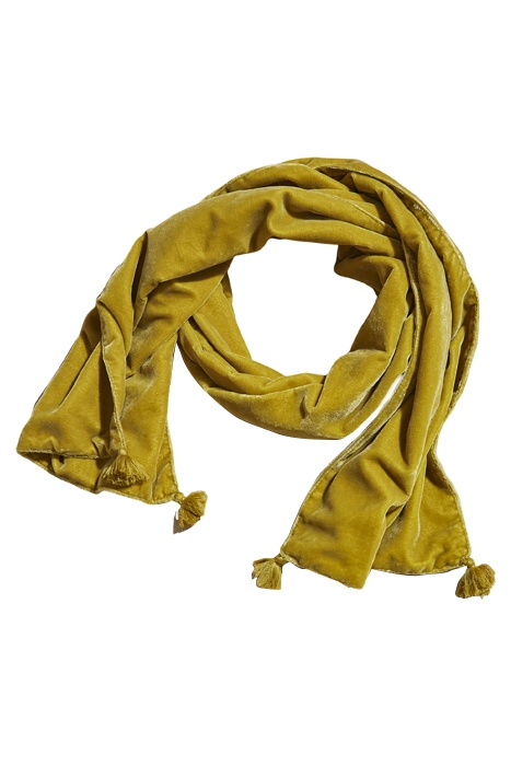 PLAIN VELVET SCARF MID CHARTREUSE 1