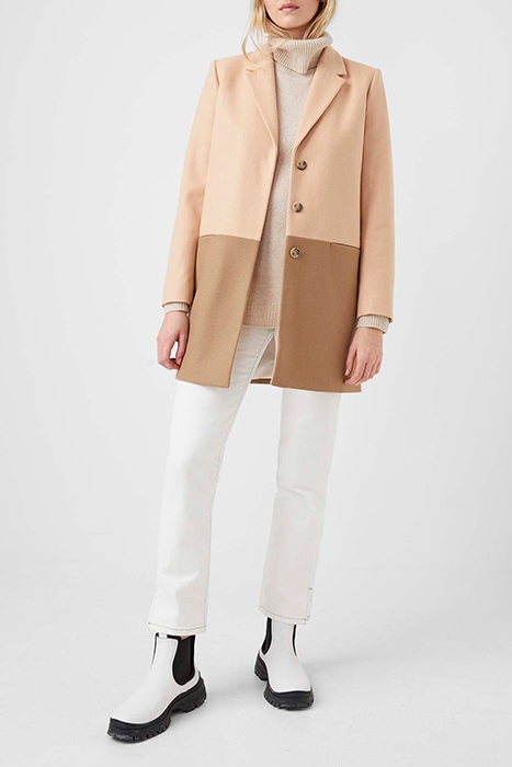 FAVA PLATFORM FELT LS COAT CLAY NUDE/ CAMEL 2