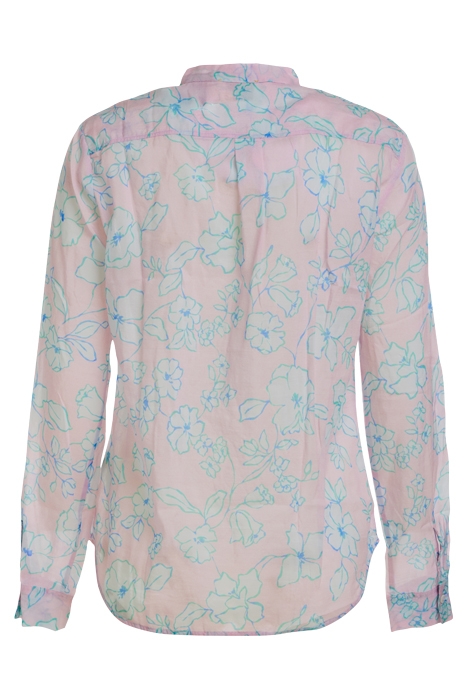 "TRUE COLORS" PRINT COTTON SILK VOILE GRANDFATHER SHIRT MOJI 2