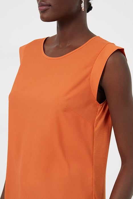 CREPE LIGHT CAPPED SLEEVE TEE BURNT ORANGE 5