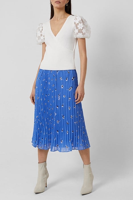 BHELLE CREPE PANNEL MIDI SKIRT ULTRAMAR-WHITE MULTI 2