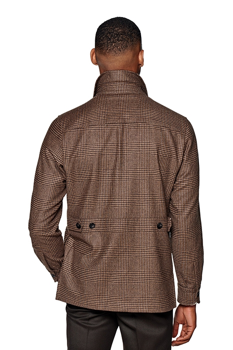 MID BROWN CHECKED WILLIAM SHIRT-JACKET 2