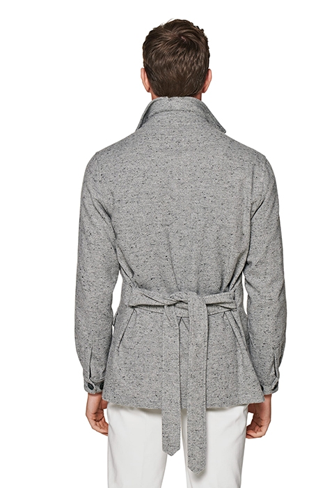 LIGHT GREY BELTED SAFARI JACKET 2