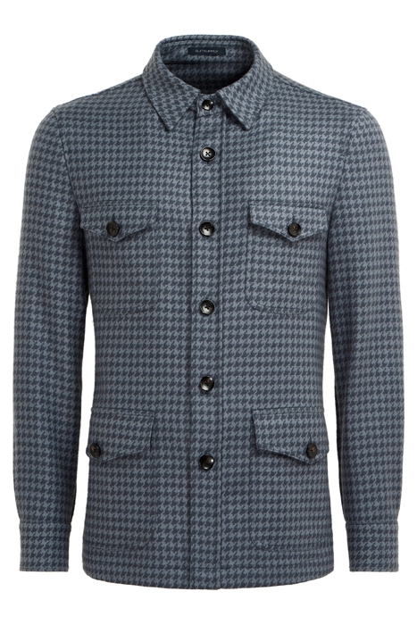 MID BLUE HOUNDSTOOTH SHIRT-JACKET 8