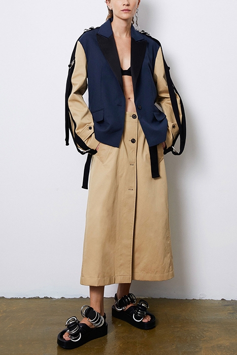 STRAP COAT NAVY BEIGE 1