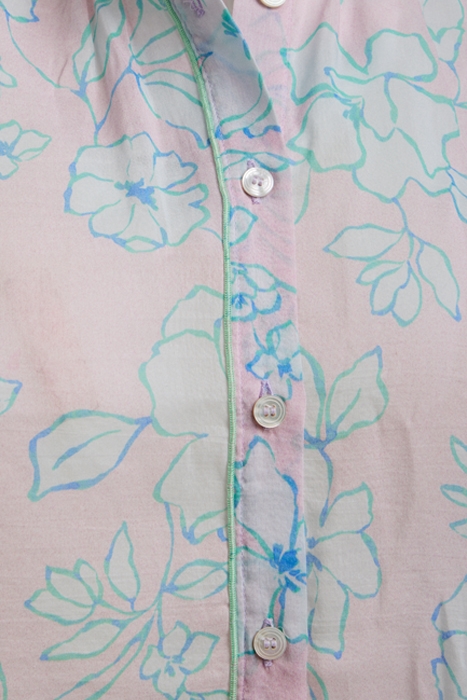 "TRUE COLORS" PRINT COTTON SILK VOILE GRANDFATHER SHIRT MOJI 3