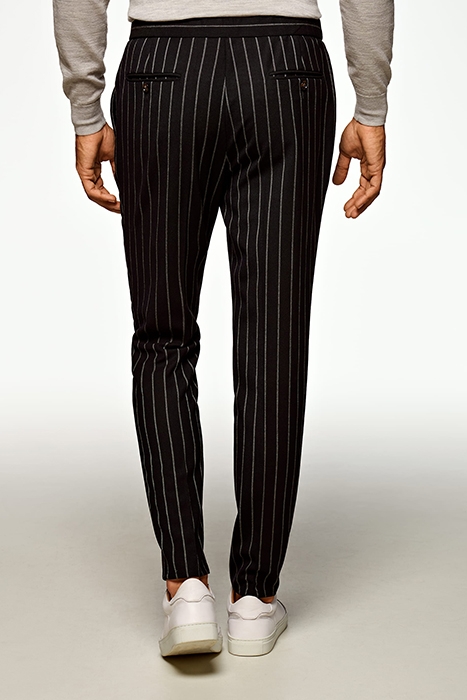 NAVY STRIPED DRAWSTRING AMES TROUSERS 3