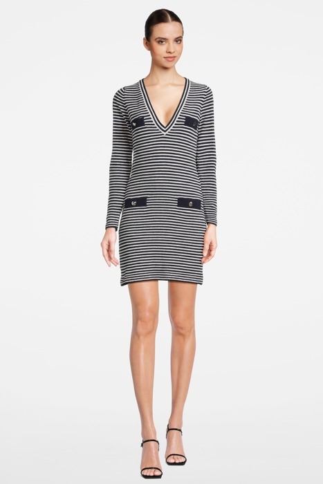 YVES ABITO TRICOT BOUCLE RIGAT WHITE/DARK BLUE 1