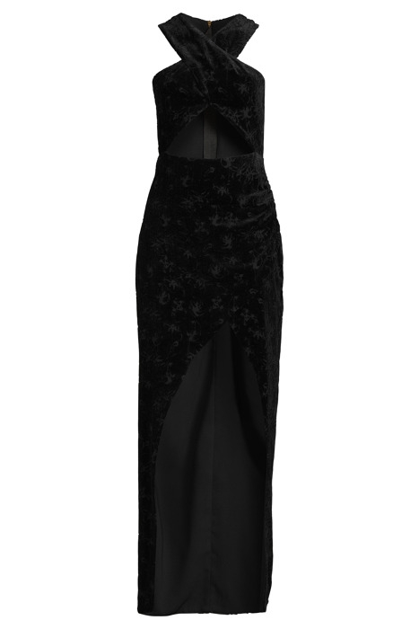 WOMEN‘S DRAPED VELVET DEVORÉE DRESS BLACK 099 3