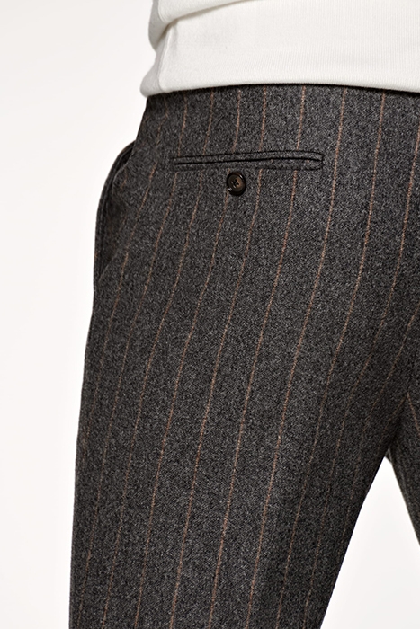 DARK GREY STRIPED DRAWSTRING AMES TROUSERS 5