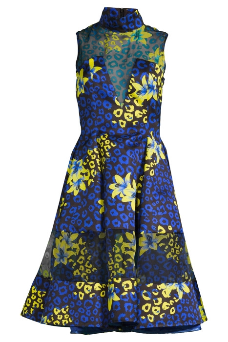 WOMEN‘S FLORAL FABRIC MIDI DRESS BLUE LILLY PRINT 3