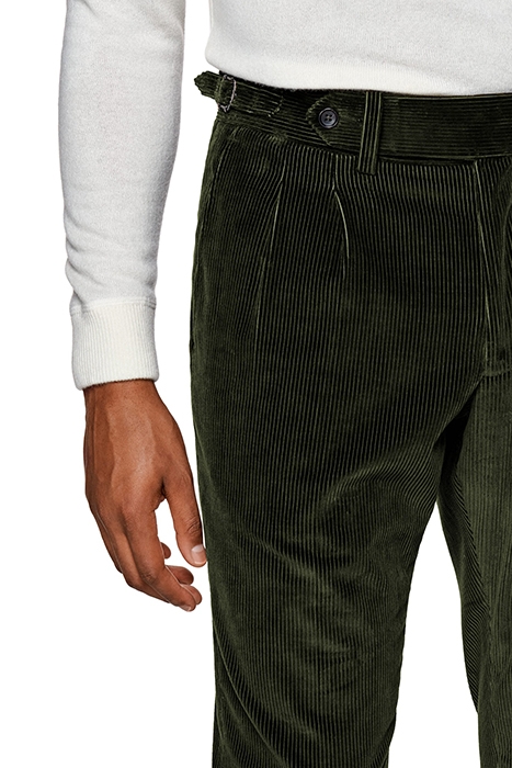 DARK GREEN PLEATED BRADDON TROUSERS 5