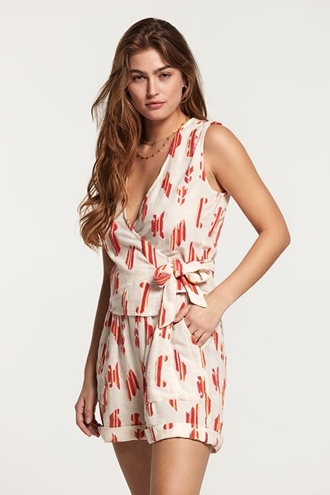 BALI WRAP TOP MADAGASKAR JACQUARD JET STREAM WHITE 3