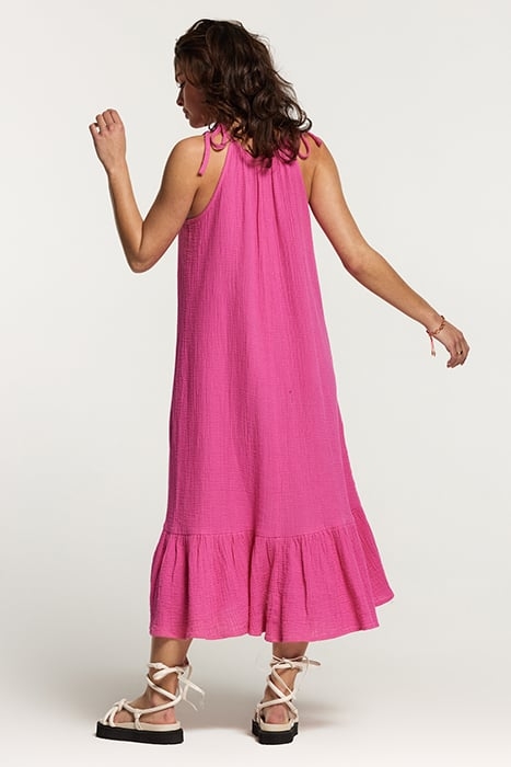 ANTIBES DRESS MOUSSELINE WAFFLE AZALEA PINK 2