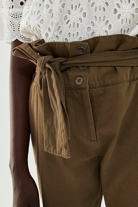 KHAKI HIGH-WAIST BOOTCUT TROUSERS 5