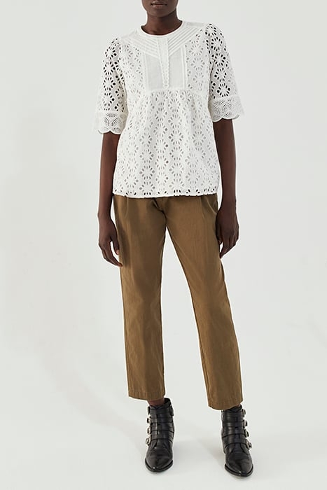 KHAKI HIGH-WAIST BOOTCUT TROUSERS 3