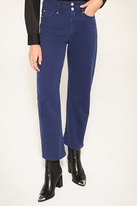 NAVY BLUE MID-RISE CROPPED SLOUCHY JEANS 1