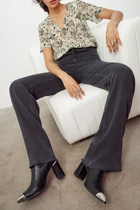 FLORAL ARMY PRINT VISCOSE TOP WITH EPAULETS 3