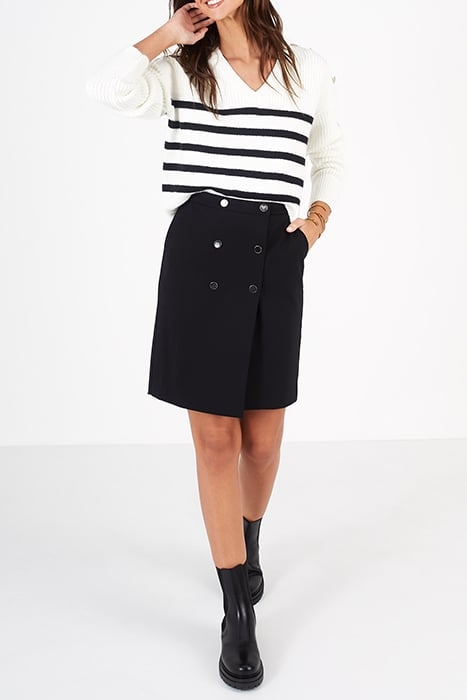 BLACK DOUBLE-BREASTED SHORT SKIRT 3