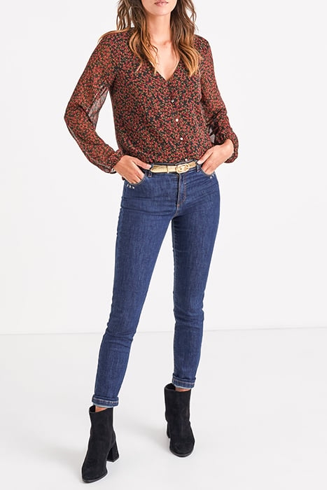 BLACK LEAF PRINT BLOUSE 1