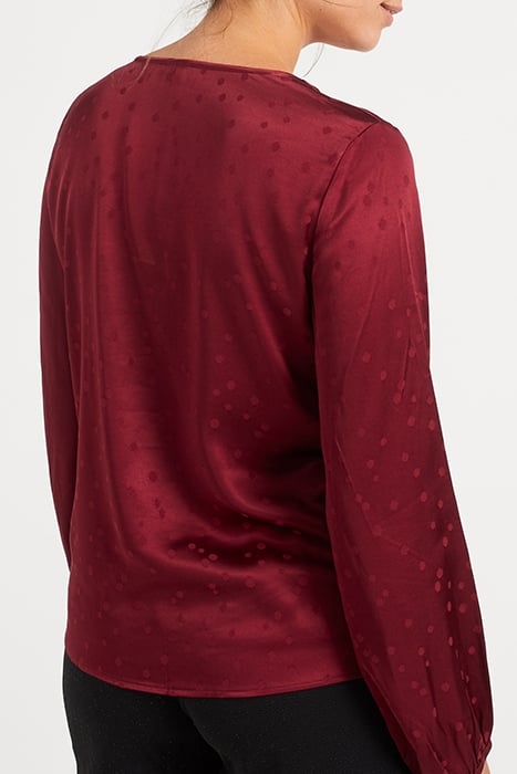 BURNT EARTH JACQUARD POLKA DOT MOTIF BLOUSE 2