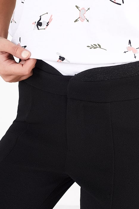 BLACK TREGGINGS WITH RIBBED WAISTBAND 6