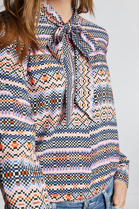 PRINTED BLOUSE WITH BOW ROSEWATER 4