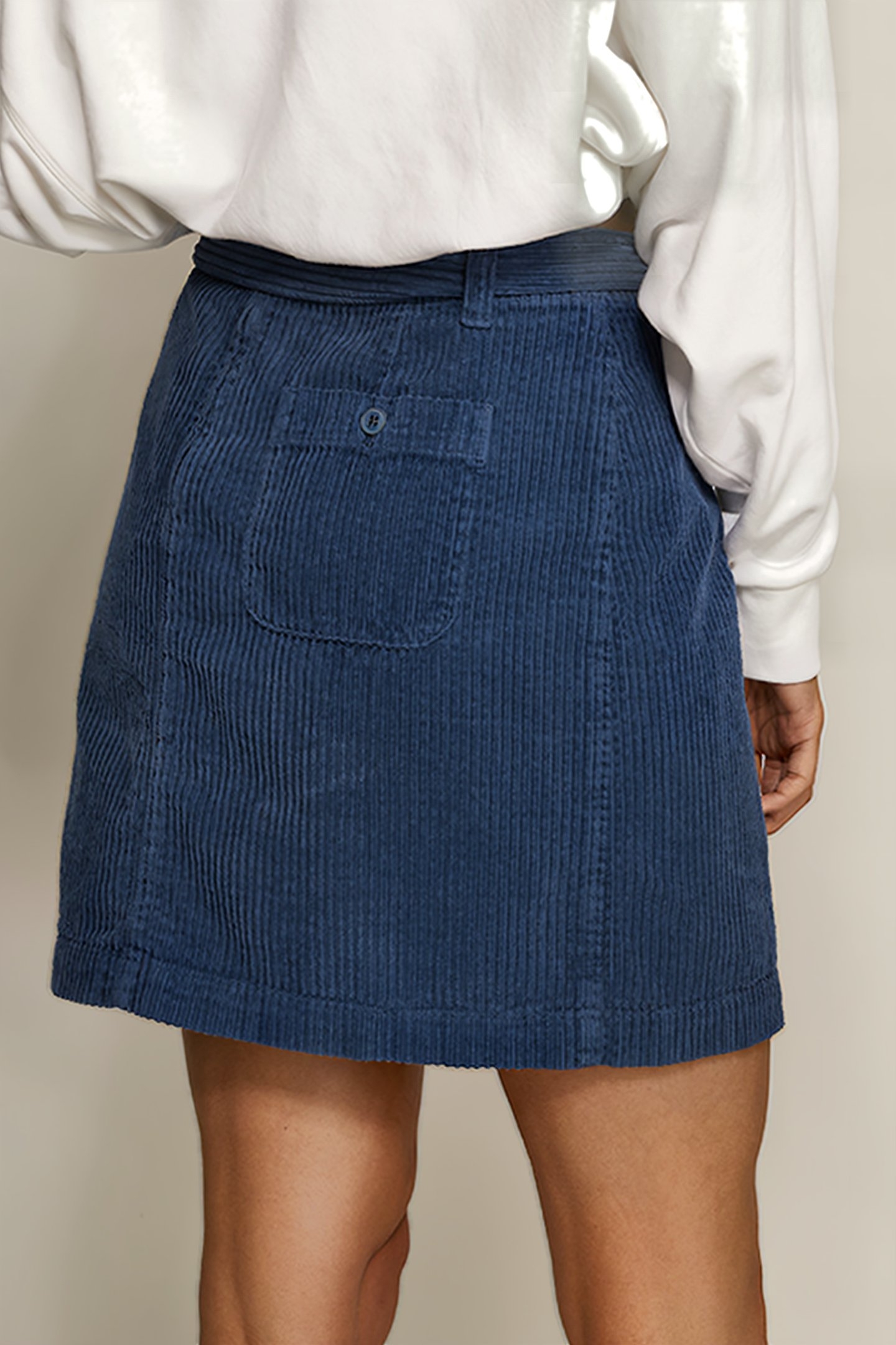 REG WAIST SHORT SKIRT BELT BLUE 3