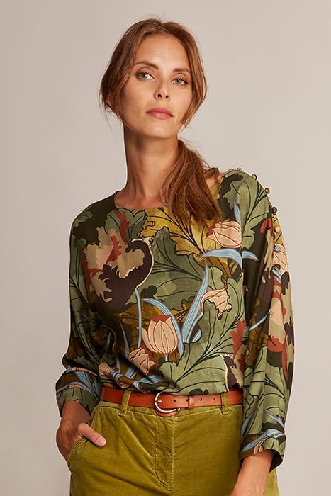 BOATNECK SHIRT 3/4 SL GREEN 2