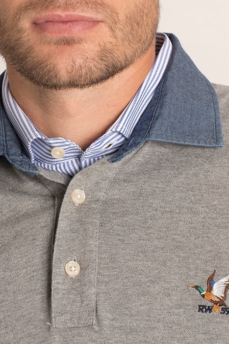 LUX DENIM CLR CF LS PIQ GREY 5