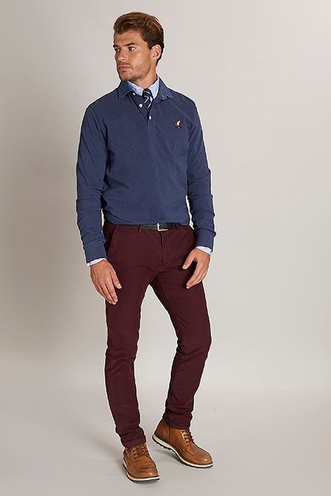 LUX DENIM CLR CF LS PIQ BLUE 4