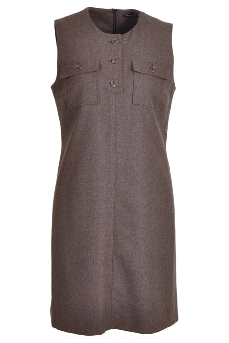 SLVS DRESS CHESTPOCKET BROWN 1