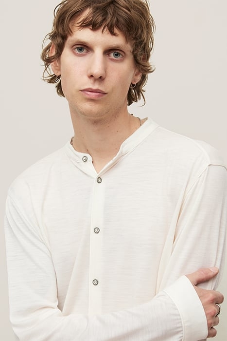 FULTON REGULAR FIT LS STAND COLLAR SHIRT IN EXTRAF WHITE 5