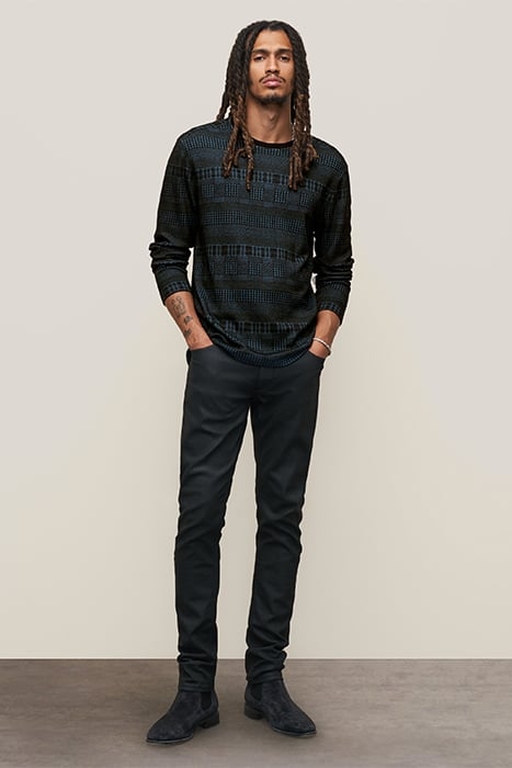 READE LS PATTERN MIX CREW WITH COLD DYE TITANIUM BLUE 3