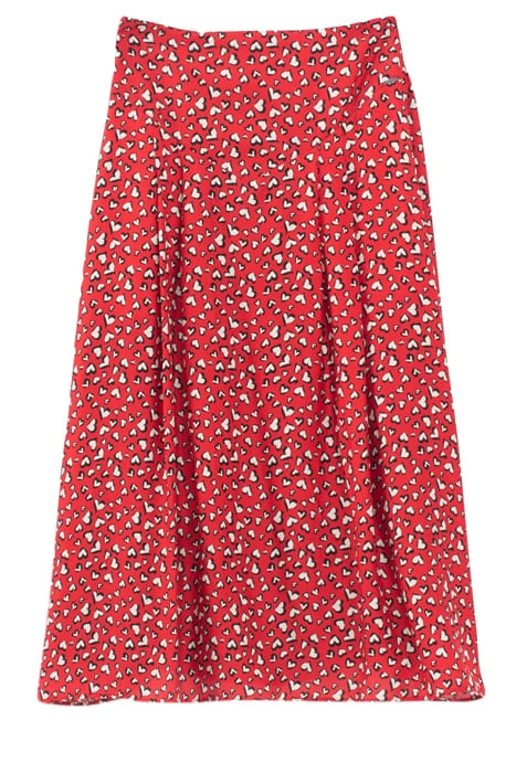 HEART PRINT RUFFLED SHORT SKIRT 1