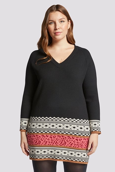 SWEATER WITH JACQUARD DESIGNS BLACK 2