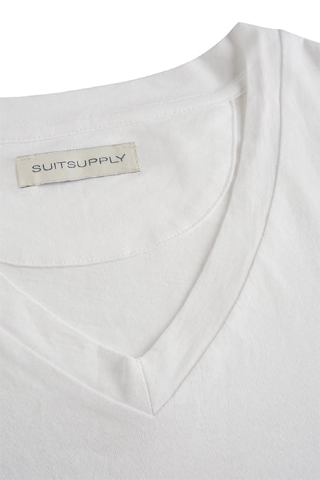WHITE V NECK T SHIRT 7