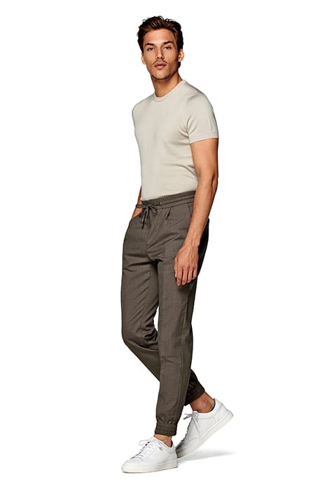 MID BROWN DRAWSTRING AMES TROUSERS 4