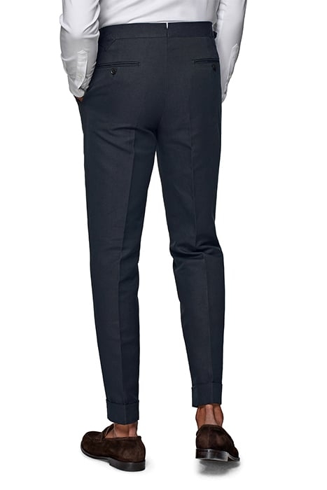 NAVY PLEATED VIGO TROUSERS 3