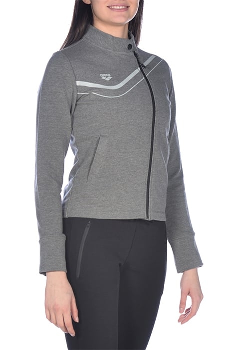 W ASYMMETRIC F/Z JACKET DARK GREY MELANGE 4