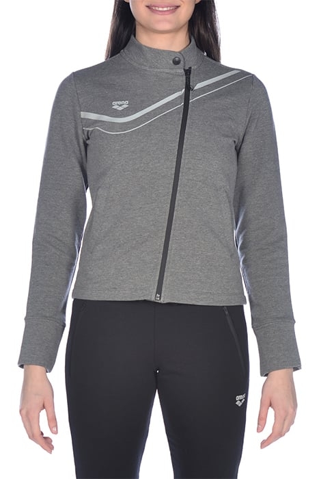 W ASYMMETRIC F/Z JACKET DARK GREY MELANGE 2