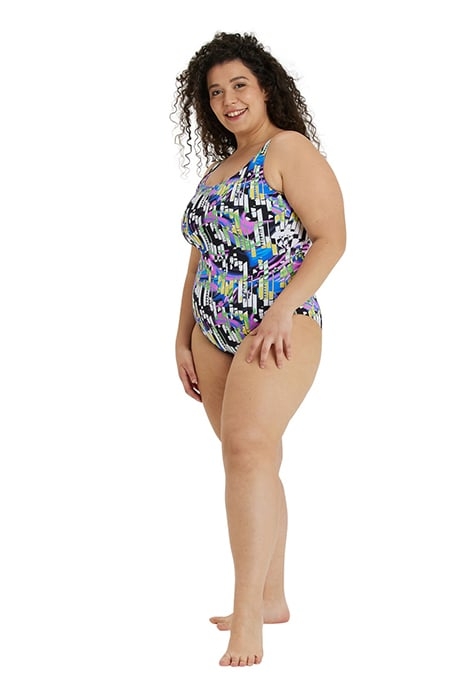 WOMEN'S BODYLIFT SWIMSUIT CAROLINA U BAC BLACK MULTI 4