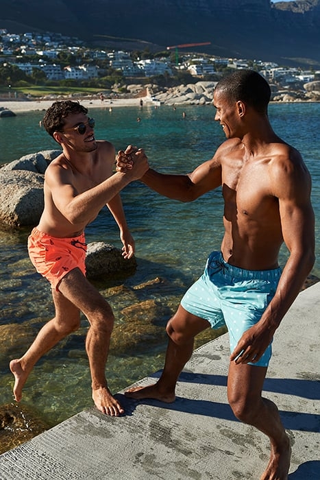 SWIMSHORT SCRATCHED SHIWI PALM CAMEO BLUE CAMEO BLUE 6